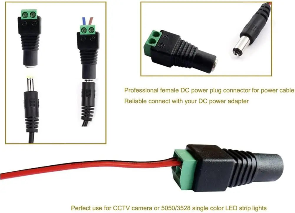 DC Power Adapter with Female Fitting and Screw Terminals JTP-3D